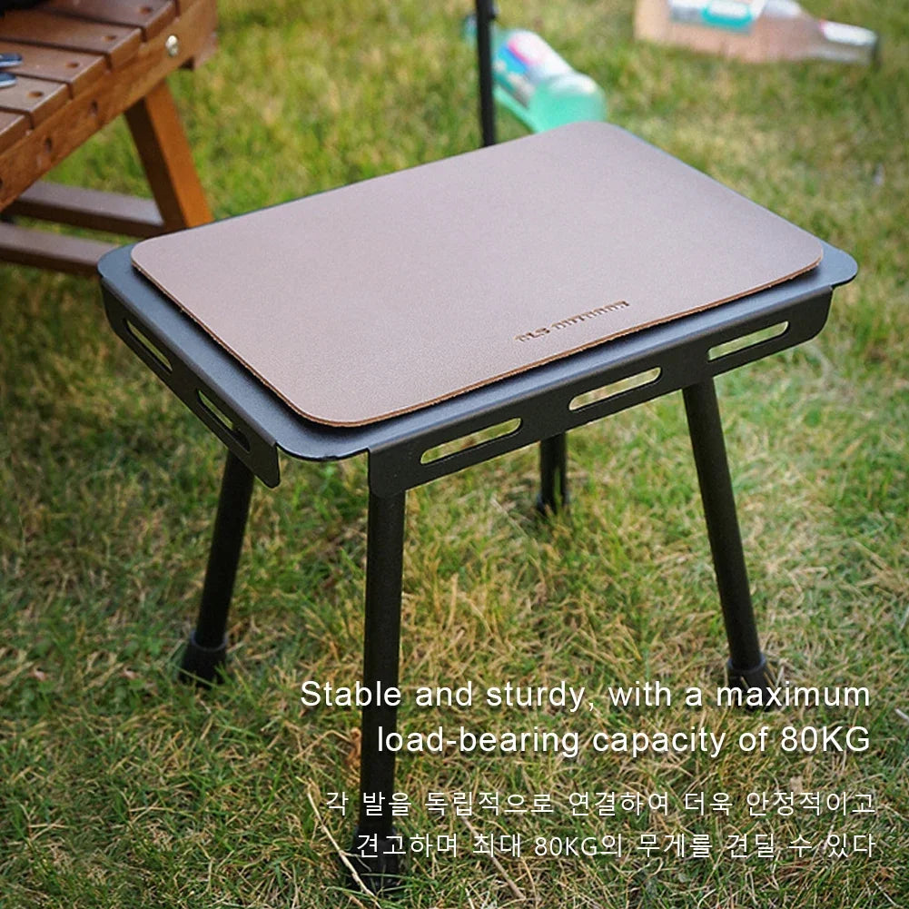 2 in 1 Folding Table Portable Outdoor Stool Aluminum Alloy Picnic Table Outdoor Table for Camping Picnic Beach BBQ Fishing