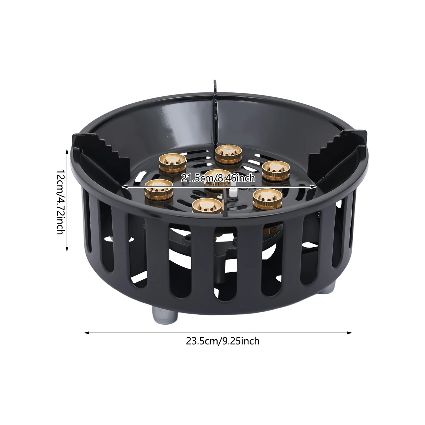 old-Rolled Steel Portable Camping Stove, 72000BTU 3-Adapter Gas Cooker, Windproof Design for Camping Hiking Picnic