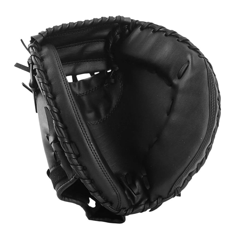 Baseball Softball Catcher PU Leather Baseball Mitt Thicken Beginner Play Training Wear-resistant Catcher Mitt for Outdoor Sports