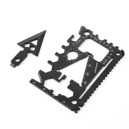 18-in-1 Credit Card Survival Tool | Ultra-Thin Multi-Function Outdoor Gear | Camping Essential with Knife/Bottle Opener