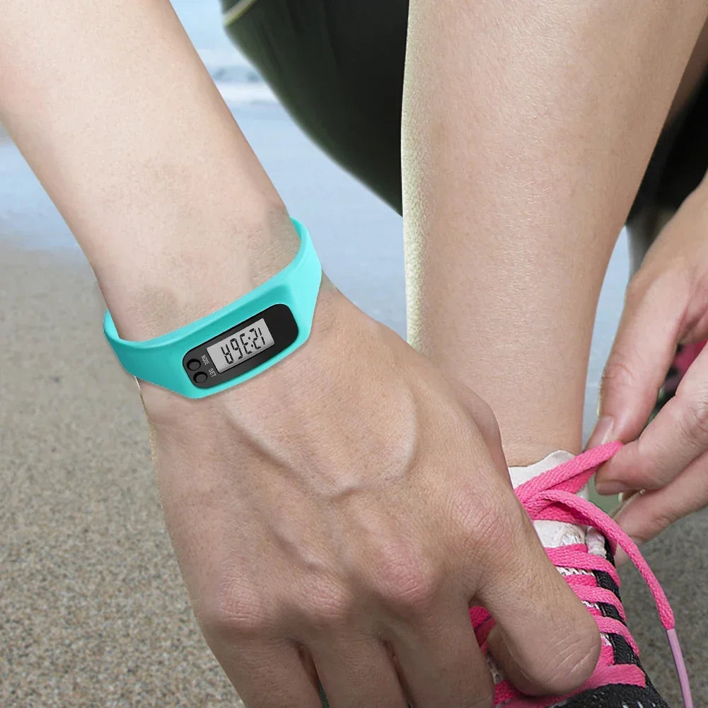 LED Pedometer Bracelet Wrist Calorie Counter 12/24H Time Display Step Counter Watch Multi-Function Fitness Watch for Adults Kids