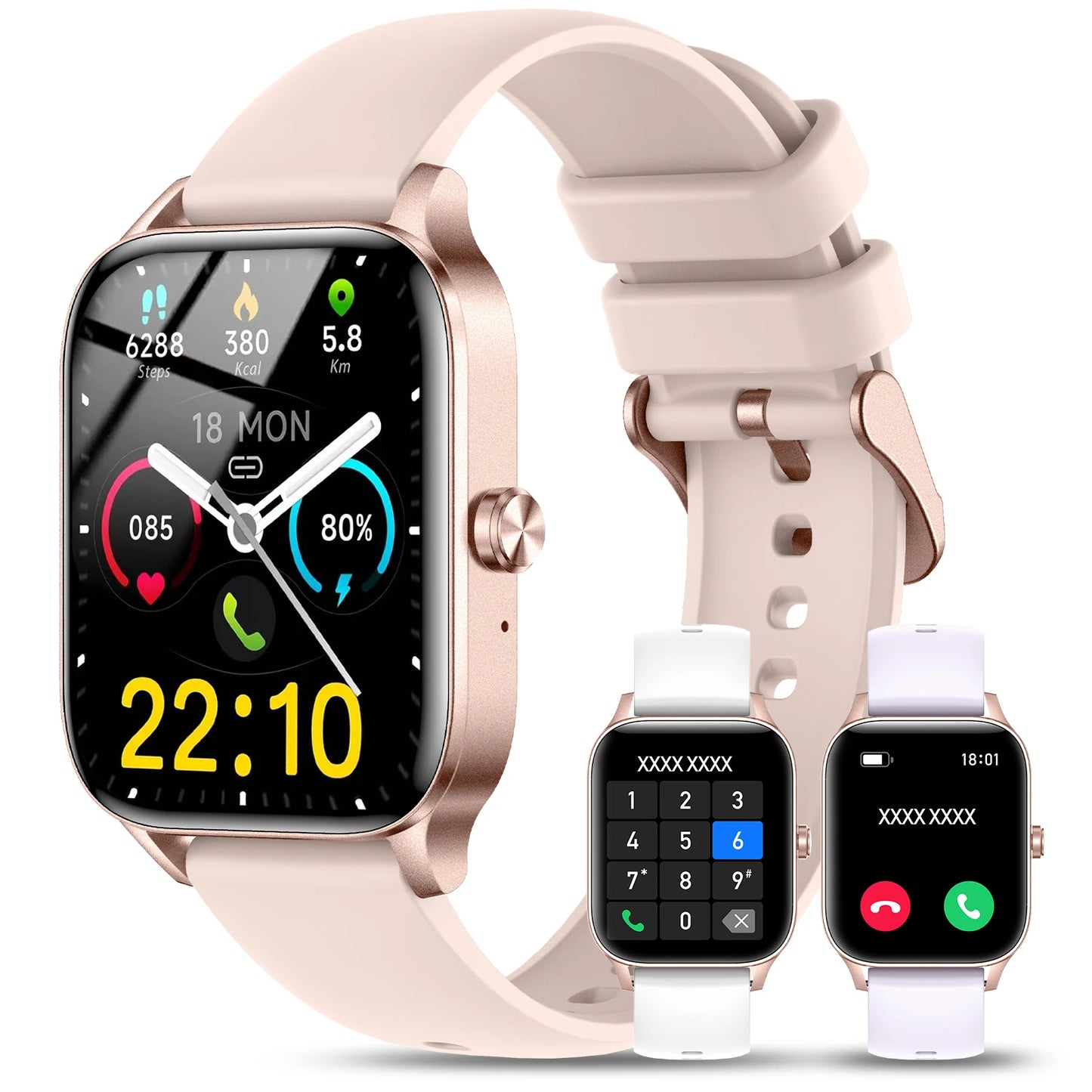Smart Watch -for Women Stylish Fitness Tracker with Heart Rate Monitor, Message Notifications, Multi-Sport Mode, Music Playback