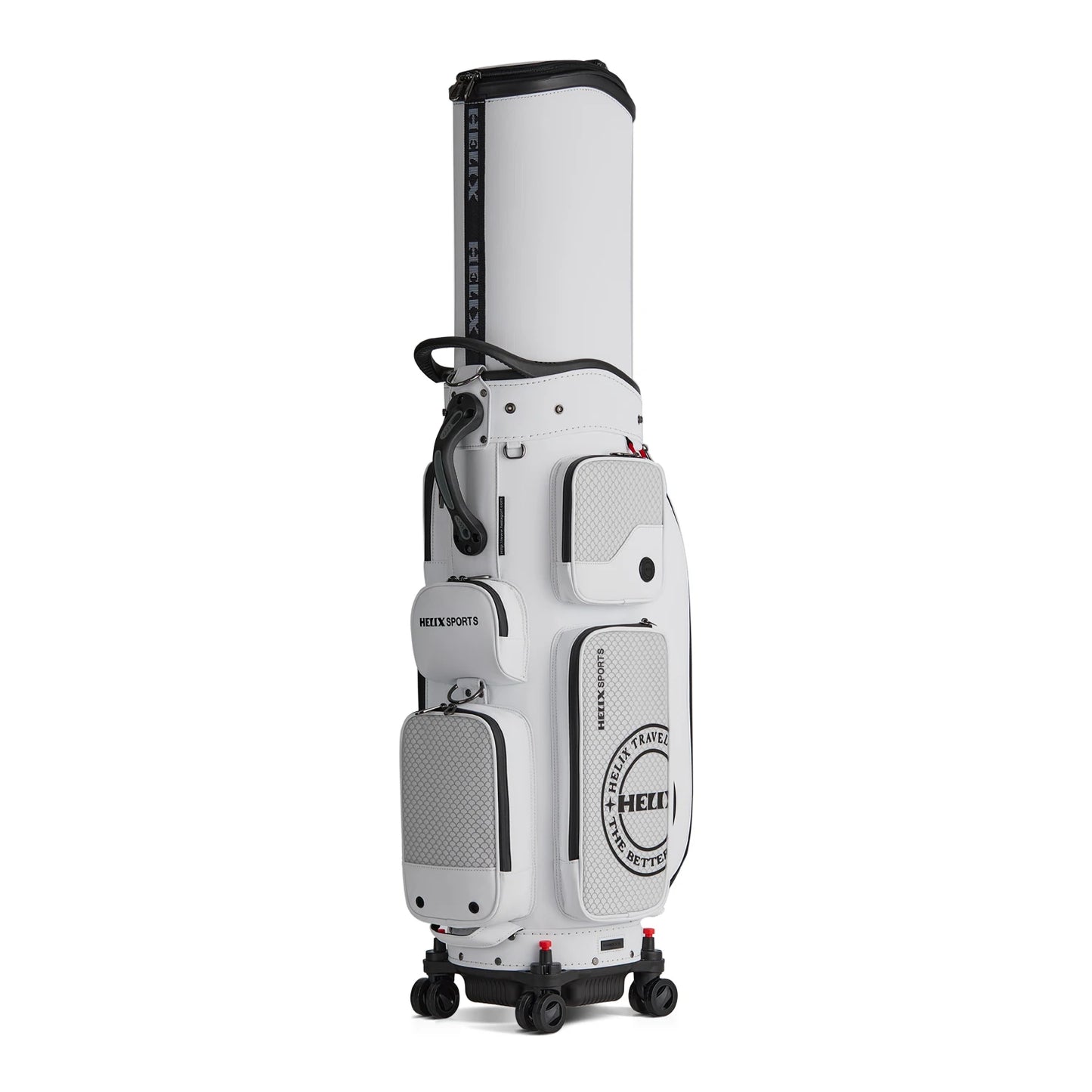 HELIX Golf Bag with 4 Ultra Quiet and Smooth Rolling Wheels and Protective Top Cover Large Capacity Golf  Travel Bag