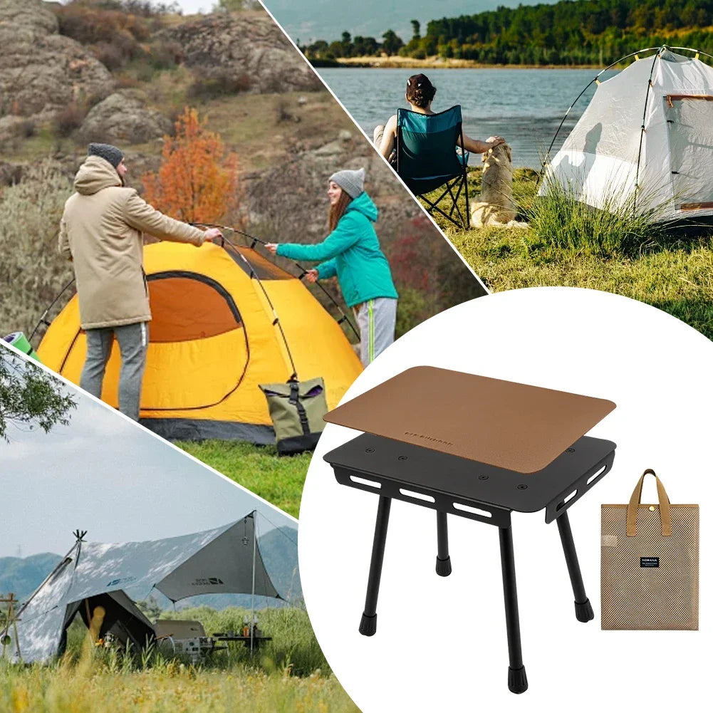 2 in 1 Folding Table Portable Outdoor Stool Aluminum Alloy Picnic Table Outdoor Table for Camping Picnic Beach BBQ Fishing