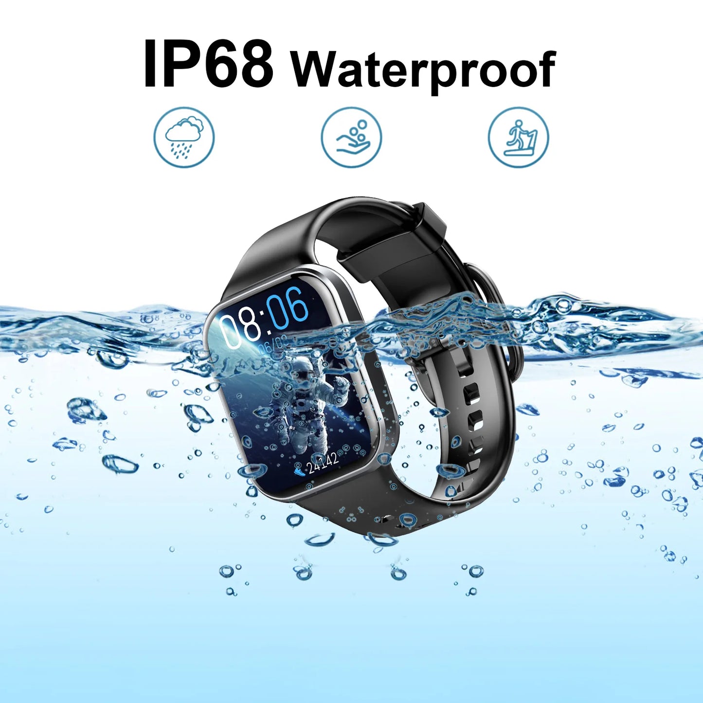 Q23 Smart Watch, Fitness Tracker Watch, 1.69'' Touch Smartwatch Fitness Watch with Pedometer/Sleep Monitor.