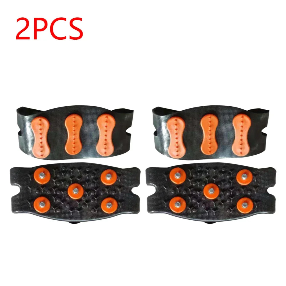 1-3Pairs 5-Stud Snow Ice Claw Climbing Anti-Slip Spikes Grips Crampon Cleats Sport Shoes Cover for Walking Hiking Boots 26-45