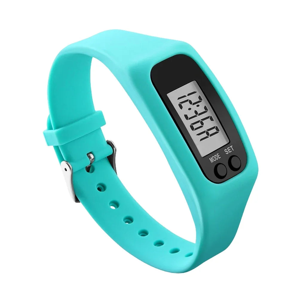 LED Pedometer Bracelet Wrist Calorie Counter 12/24H Time Display Step Counter Watch Multi-Function Fitness Watch for Adults Kids