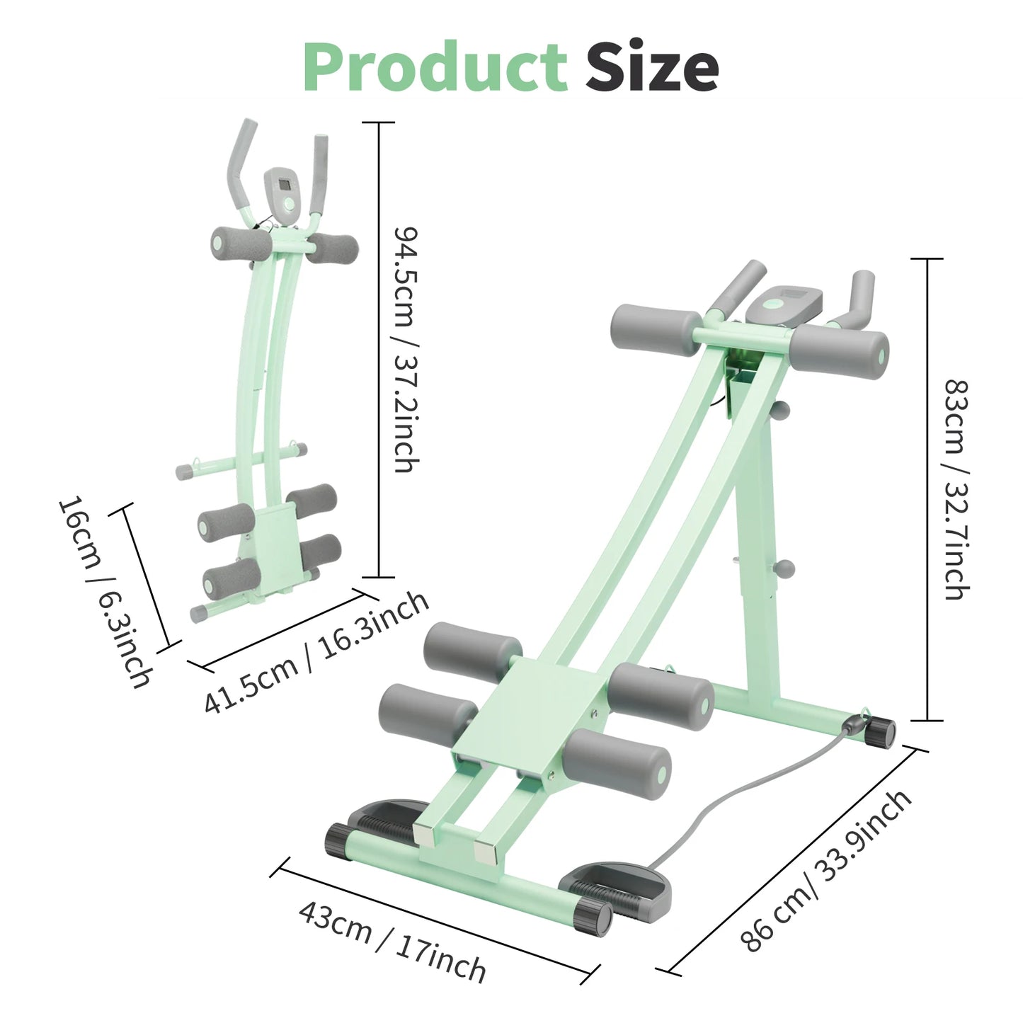 Abdominal Curling Exercise Machine Adjustable Dual Track Fitness Equipment Coaster Foldable Trainer Workout Core Ab For Home Gym