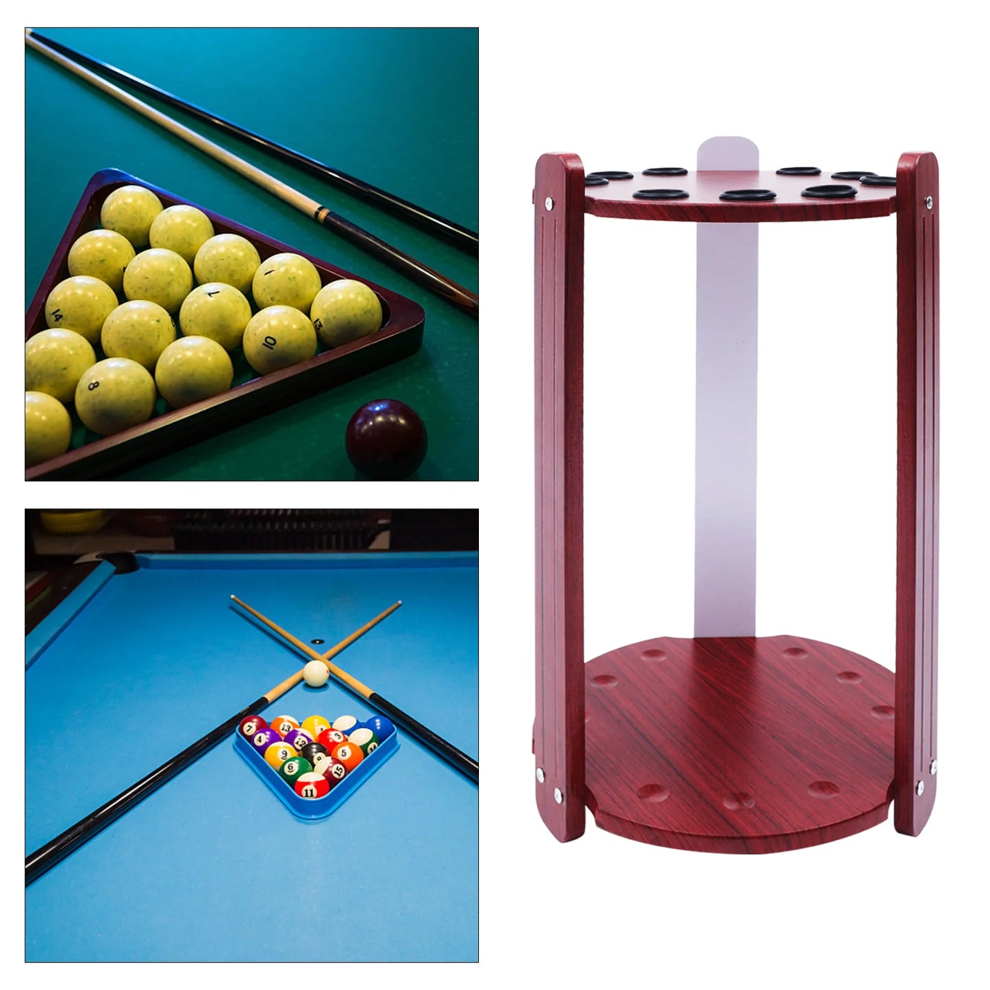 Ball Cue Rack or Holder Fit for Storing Billiard Cues Golf Clubs Fishing Rods Hiking Pole Used in the Home Club Bar and Gym