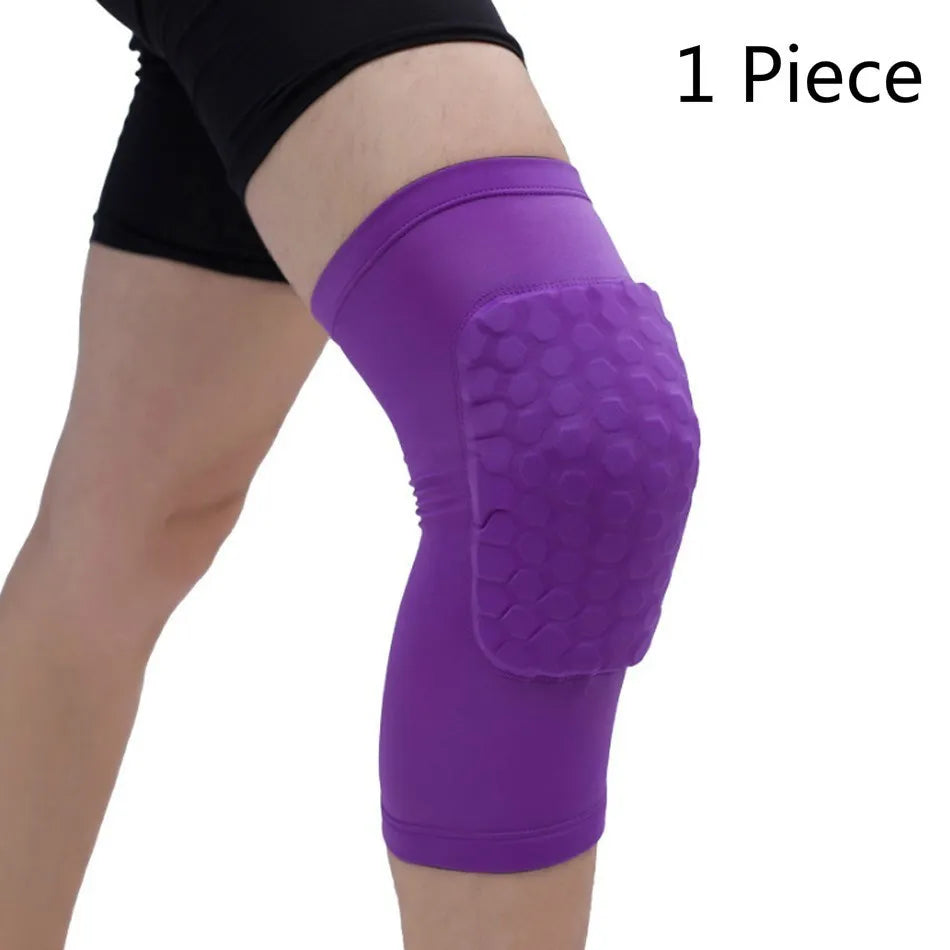 WOSWEIR Honeycomb Design Knee Pad Protector Compression Leg Sleeve for Basketball And Volleyball Knee Support Brace