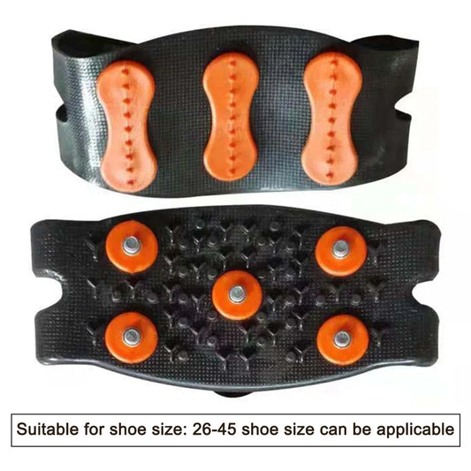 1-3Pairs 5-Stud Snow Ice Claw Climbing Anti-Slip Spikes Grips Crampon Cleats Sport Shoes Cover for Walking Hiking Boots 26-45