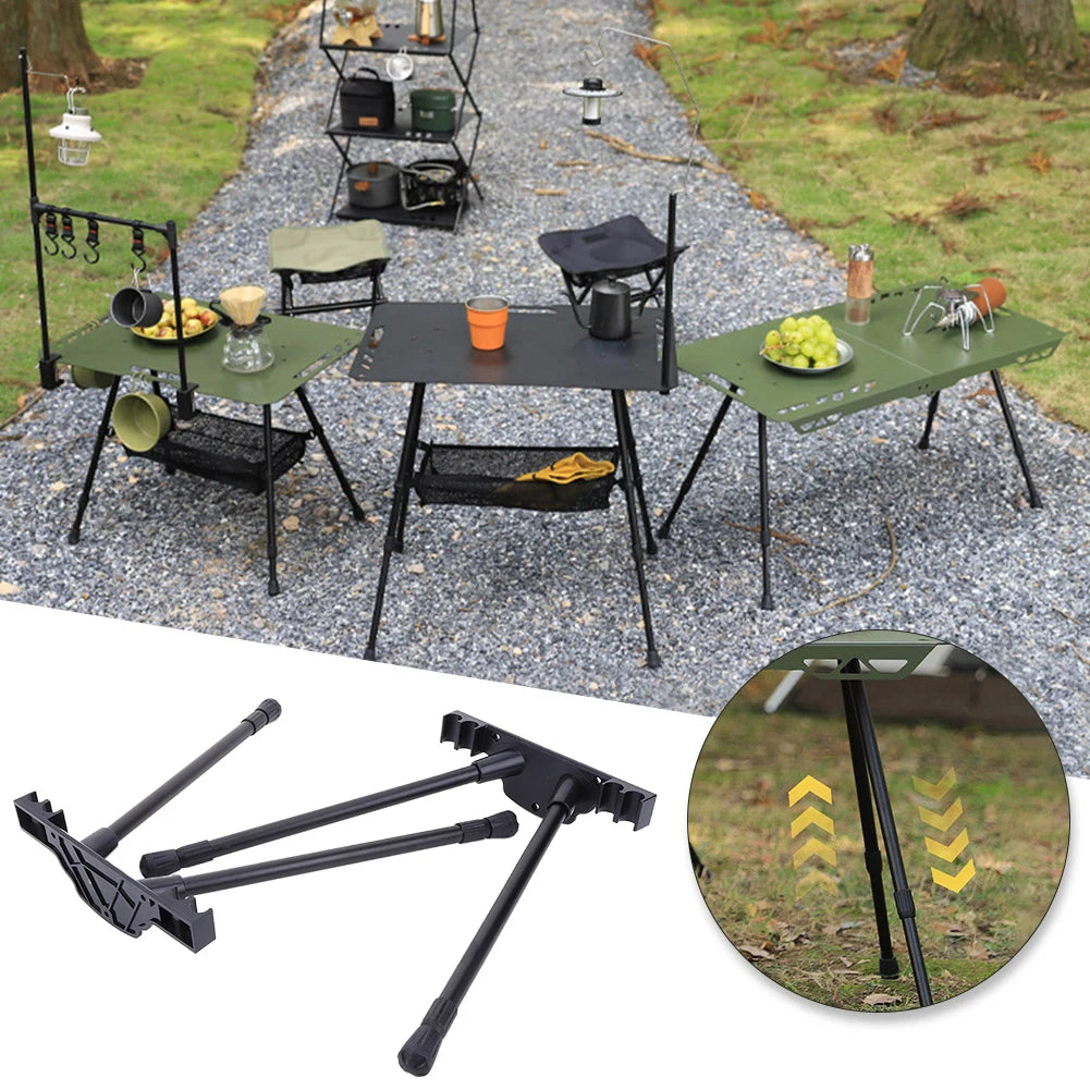 Foldable Camping Table Legs Metal Workbench Legs Adjustable Height Coffee Table Legs DIY Camping Equipment Outdoor Travel