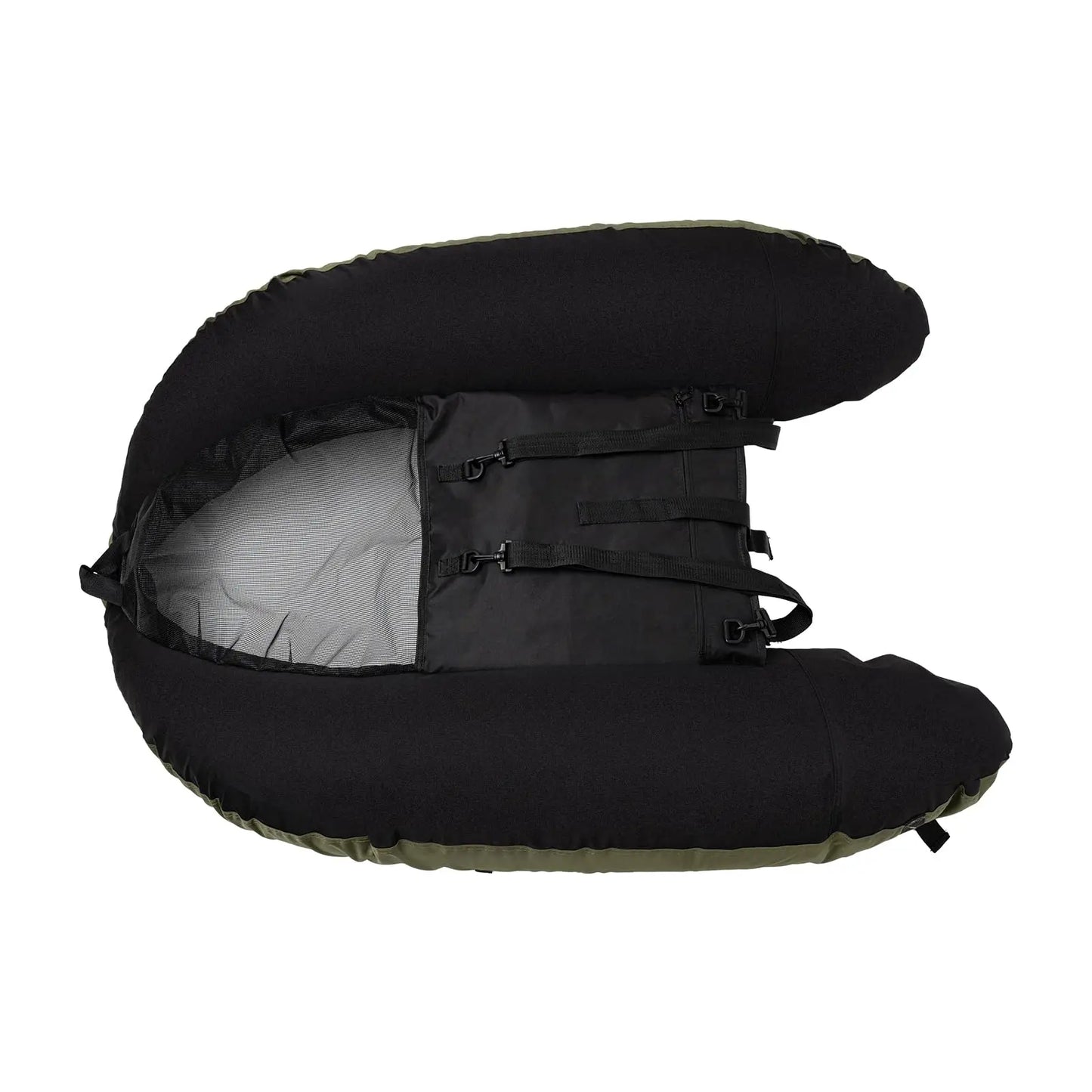 Fishing Float Tube, 286 Lbs Load Capacity Inflatable Boats U-Shaped Fishing Raft with Hand Air Pump, Fish Ruler, Paddle, and Storage