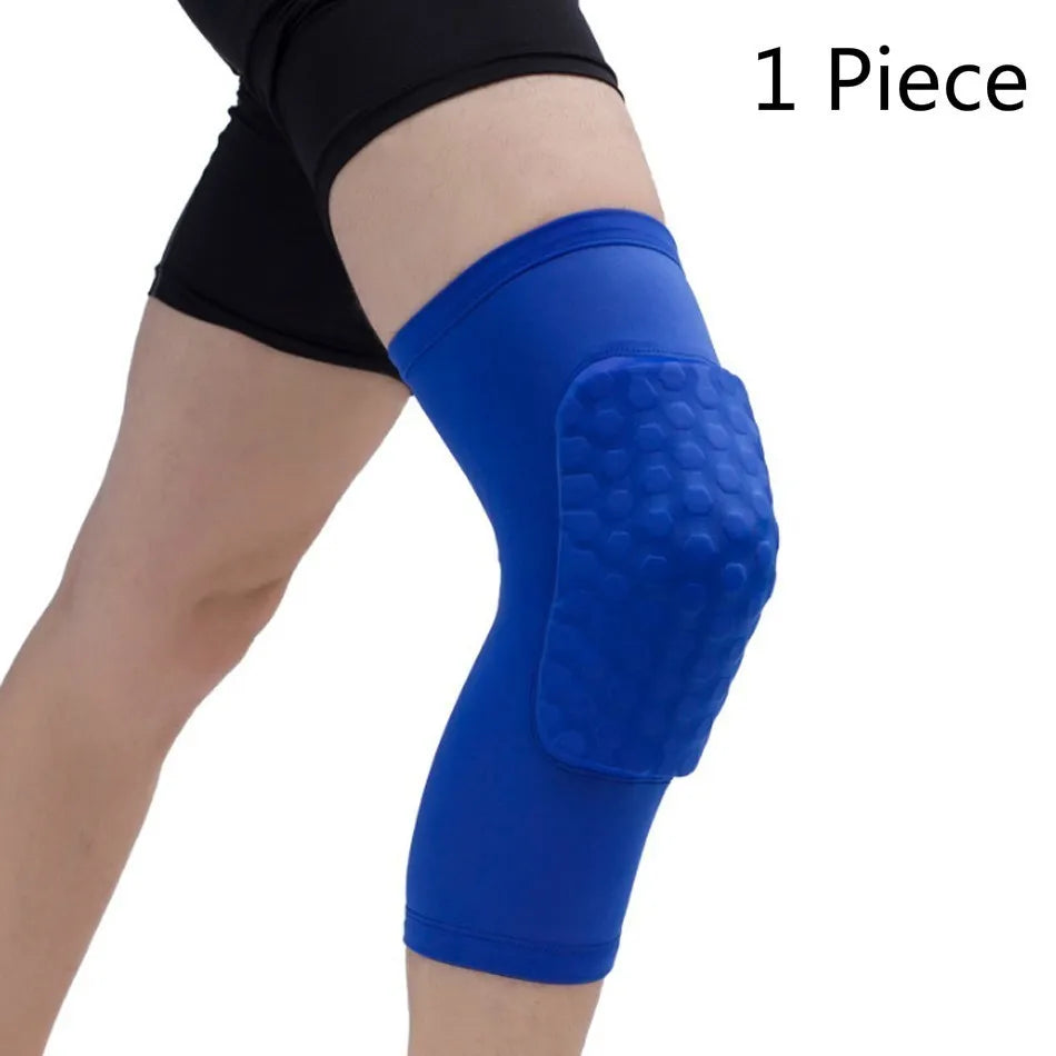 WOSWEIR Honeycomb Design Knee Pad Protector Compression Leg Sleeve for Basketball And Volleyball Knee Support Brace