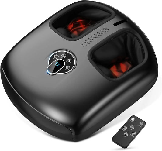 Hot Compress Foot Massage Machine Airbag Shiatsu Vibrating Massager 4 Modes 5 Levels Tired Feet Relief Health Care Deep Kneading