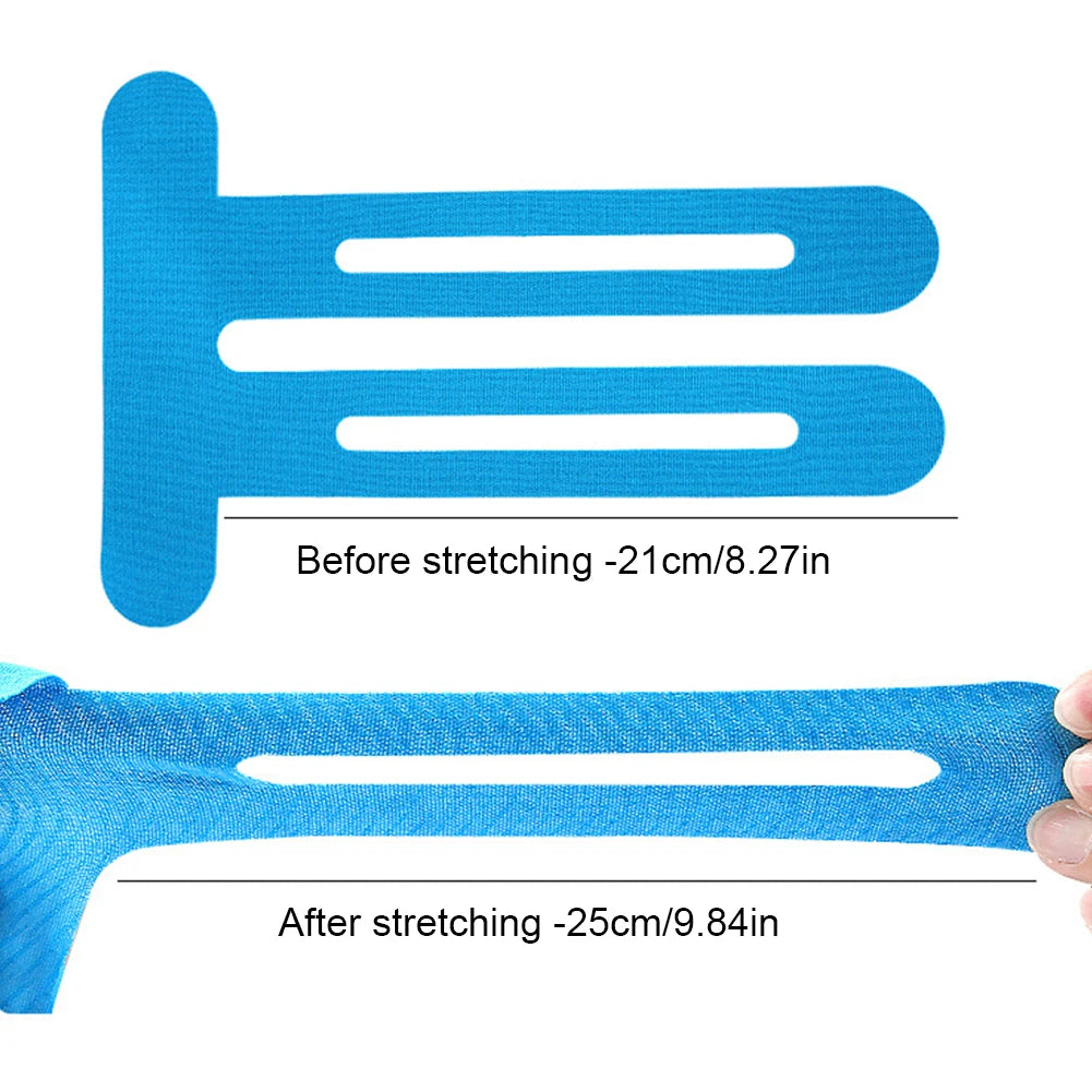 5Pcs Precut Kinesiology Tape Breathable Knee Athletic Tape Sports Protection Patches for Knee Support & Stability