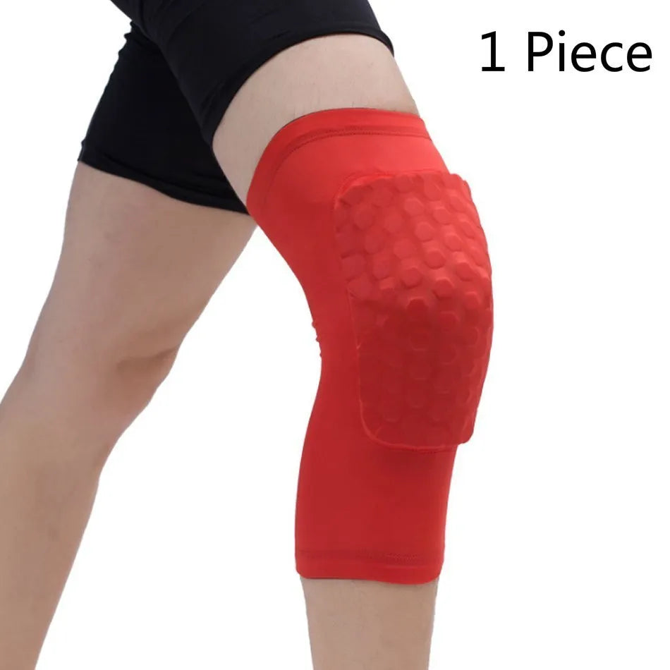WOSWEIR Honeycomb Design Knee Pad Protector Compression Leg Sleeve for Basketball And Volleyball Knee Support Brace