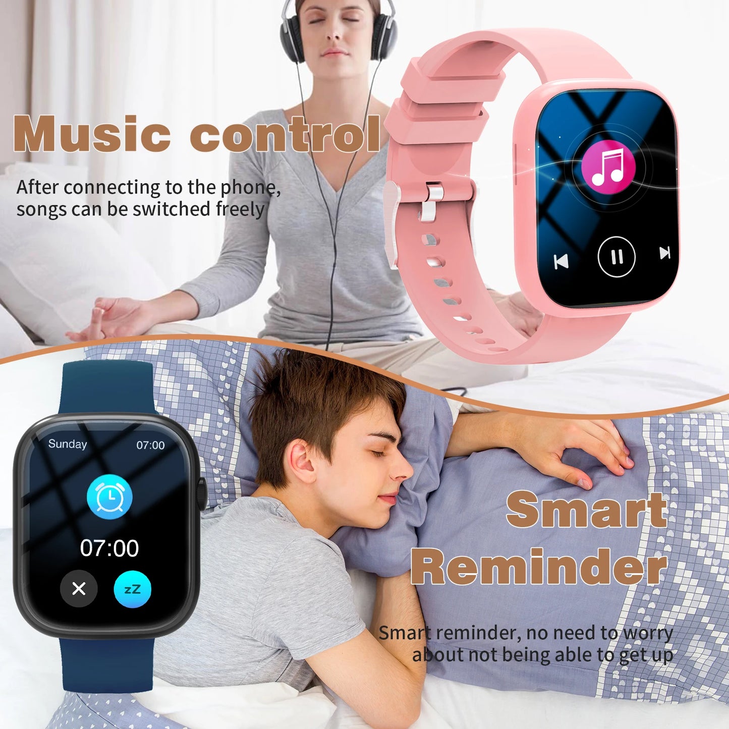 2025 New Smart Watch Bluetooth Call Message Reminder Sports Health Monitoring Men and Women Smart Watch Christmas Holiday Gift
