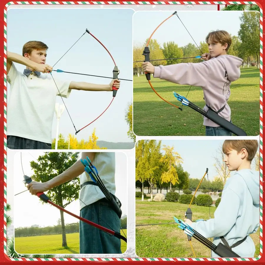 Youth Bow and Arrow Set for Kids 812 amp Teens Ambidextrous Recurve Archery Gear with Safety Arrows Toys for Ages 813, Backyard