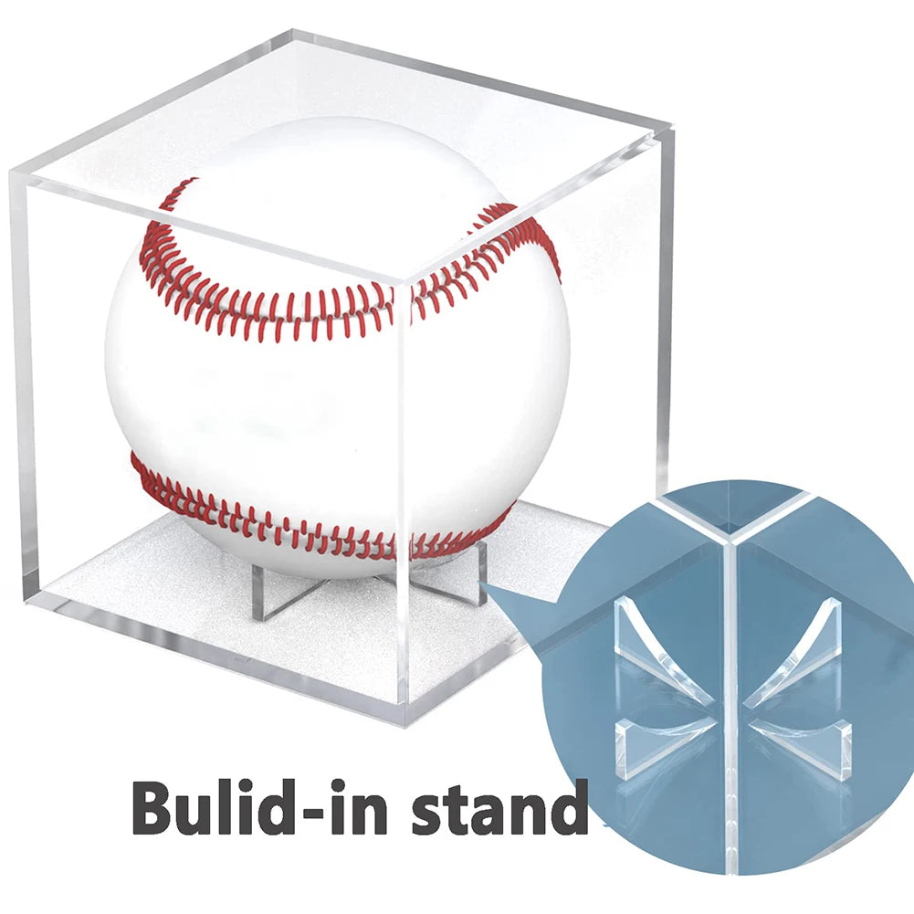 Clear Baseball Box Display Acrylic Transparent Baseball Showcase Square Dustproof UV Protection Perfit For Memorable Collection