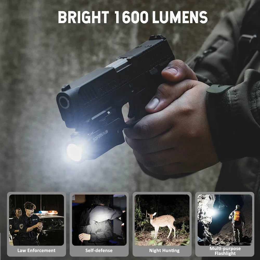 SOFIRN PL09 SST40 Tactical Flashlight Rechargeable Light 1600lm  Led light weight High Lumen with Strobe Mode