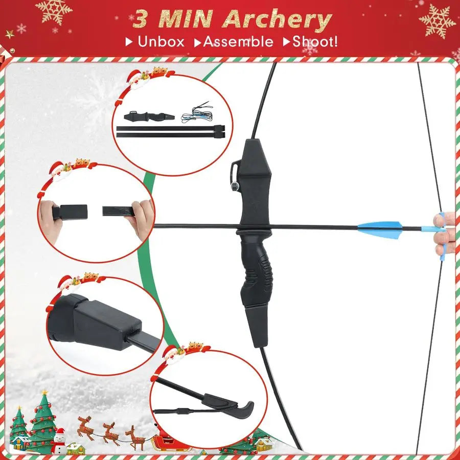 Youth Bow and Arrow Set for Kids 812 amp Teens Ambidextrous Recurve Archery Gear with Safety Arrows Toys for Ages 813, Backyard