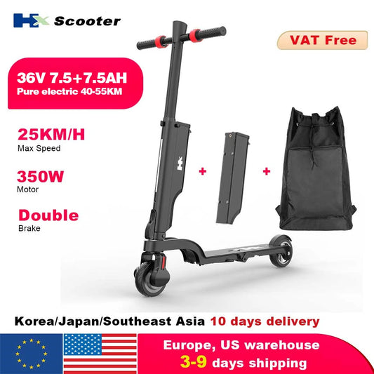 HX X6 electric scooter Foldable 350W 25KM/H Electric scooters 7.5AH 36V E Scooter 5.5 Inch Escooter for Adults