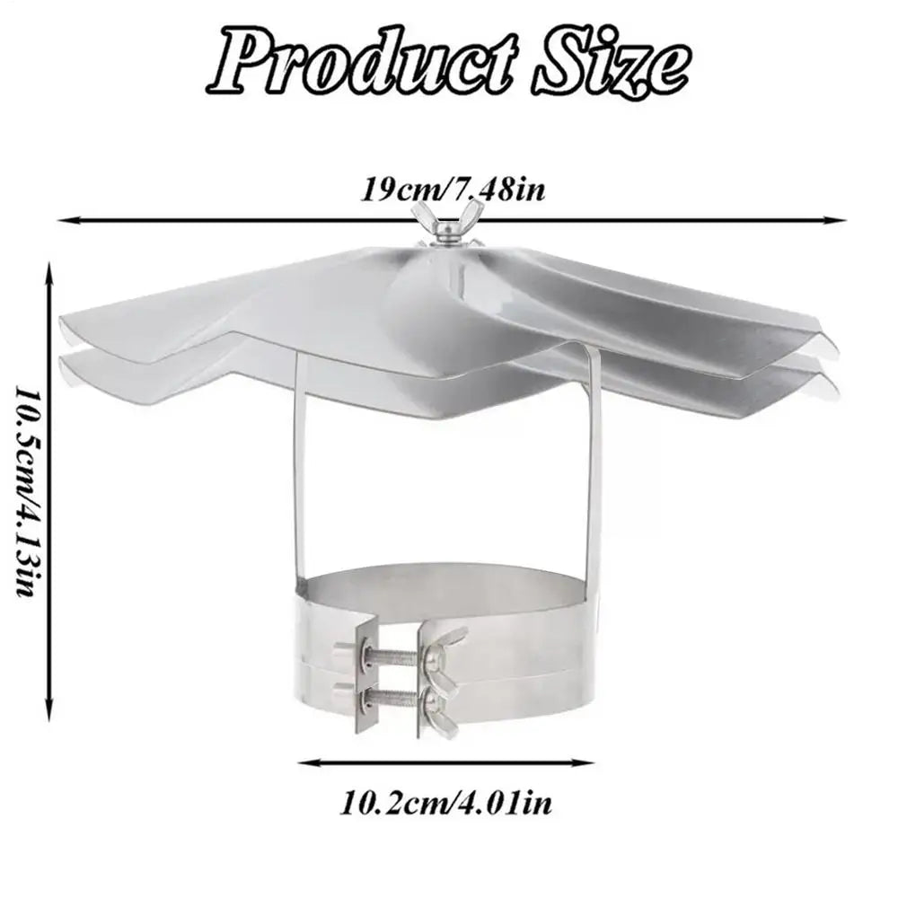 Stainless Steel Wood Stove Chimney Cap Camping Firewood Stove Rain Hat Outdoor Roof Stove Pipe Protection Cone Hat For Camping