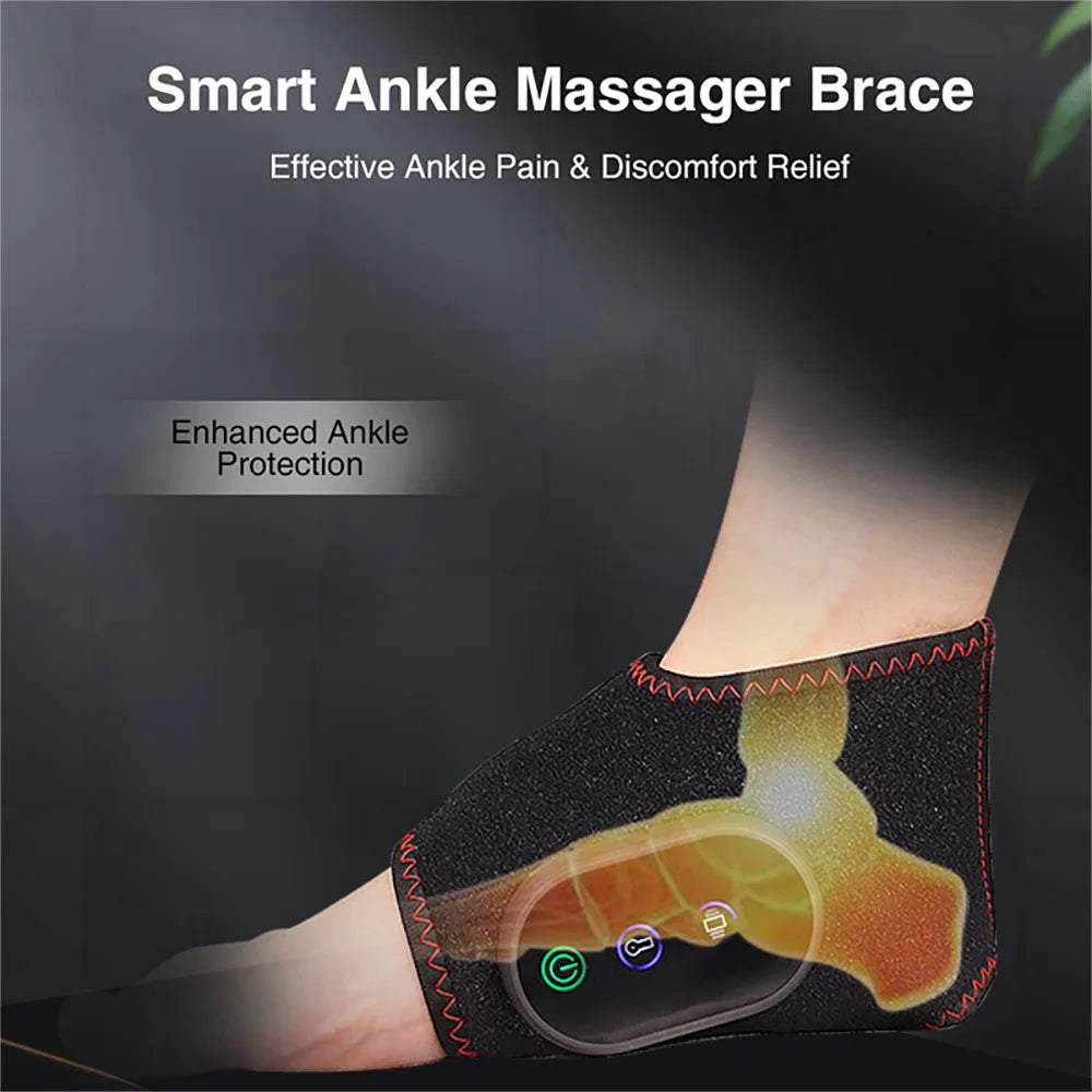 1 Pair Electric Foot Warmer Massager - Heated Guard Legs Joint Heat Compress for Men Women with Foot Vibration Massage Function