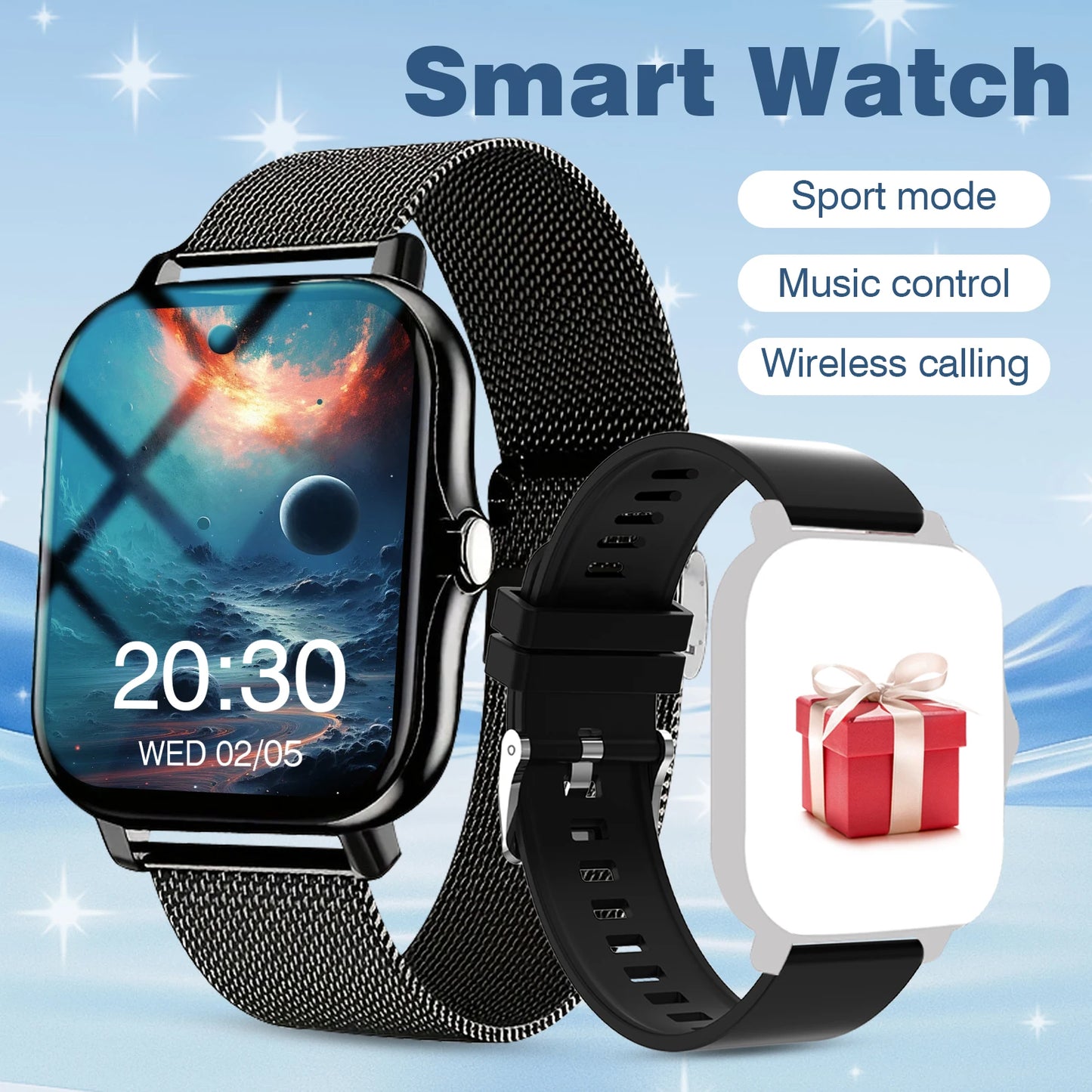 Outdoor sports smartwatch, wireless calling, information reminder, men's and women's multifunctional sports watch