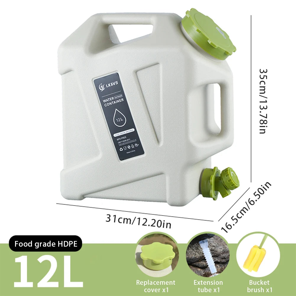 10/11/12L Drinking Water Container with Spigot Leakproof Camping Water Tank Large Capacity Water Storage Carrier for Hiking Car
