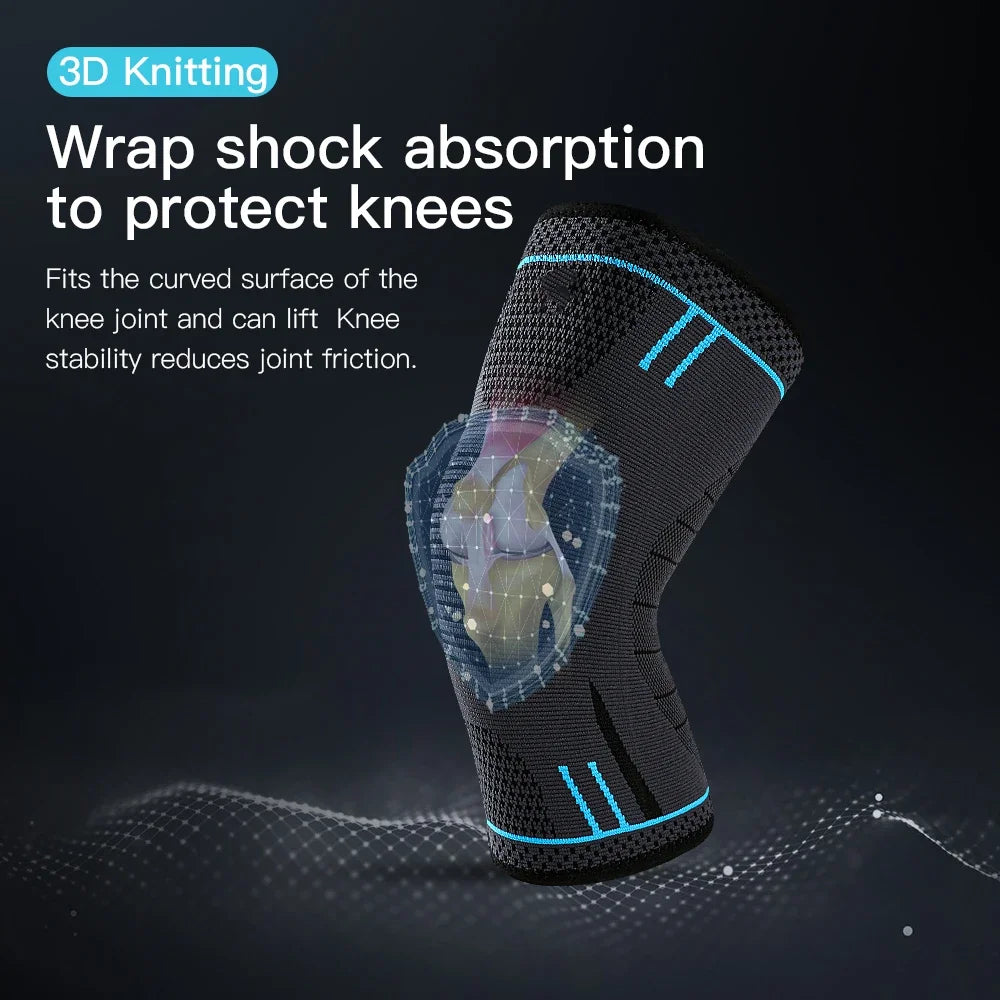 1PCS Compression Knee Support Sleeve Elastic Breathable Nylon Knee Pads Brace Gym Sports Protector Basketball Volleyball Running
